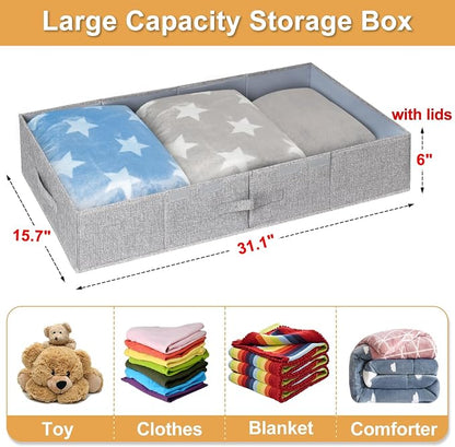 punemi Under Bed Storage Containers, Long Flat Firm Sides Underbed Organization - Image 6