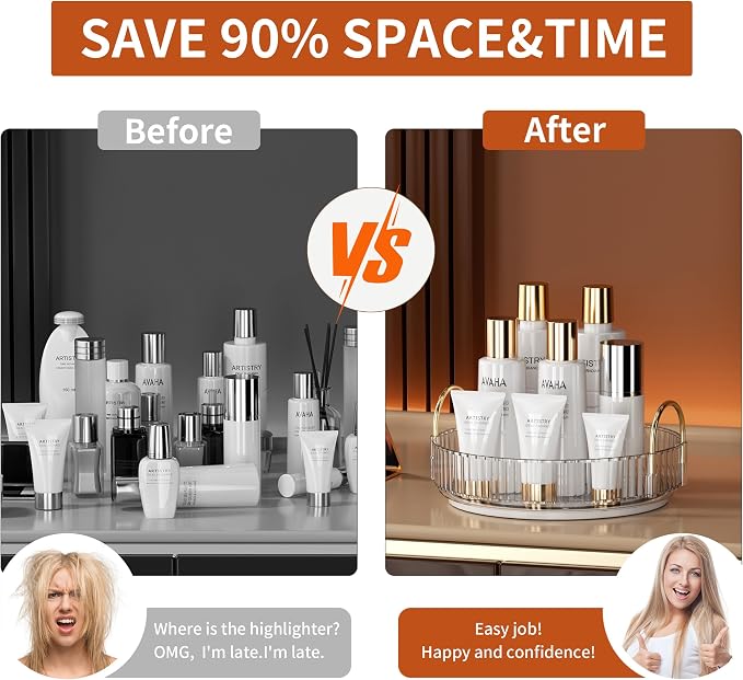 YCIA&DONE 360 Rotating Makeup Organizer and Storage - Image 3