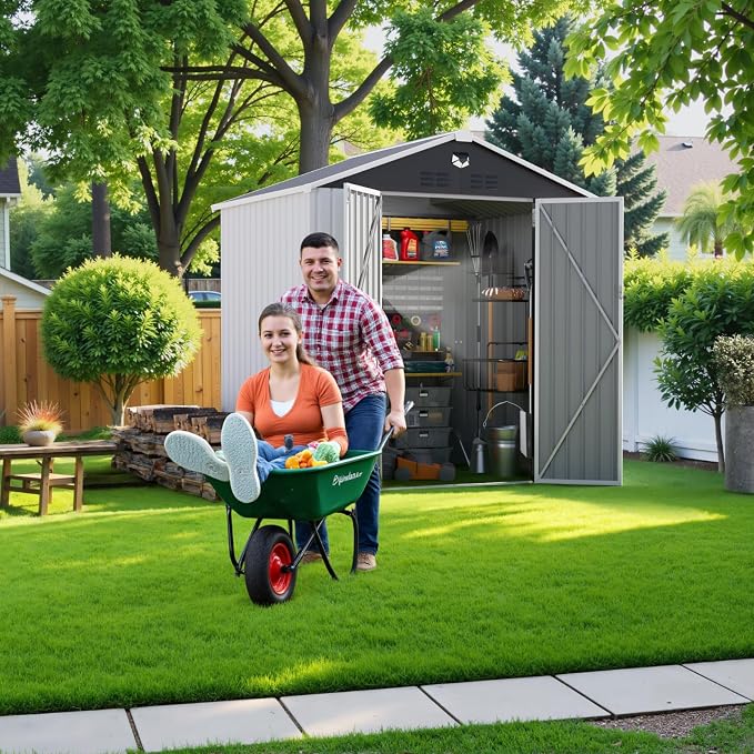 Metal Storage Shed, Outdoor Storage Building 8x6, Large Backyard Shed - Image 8