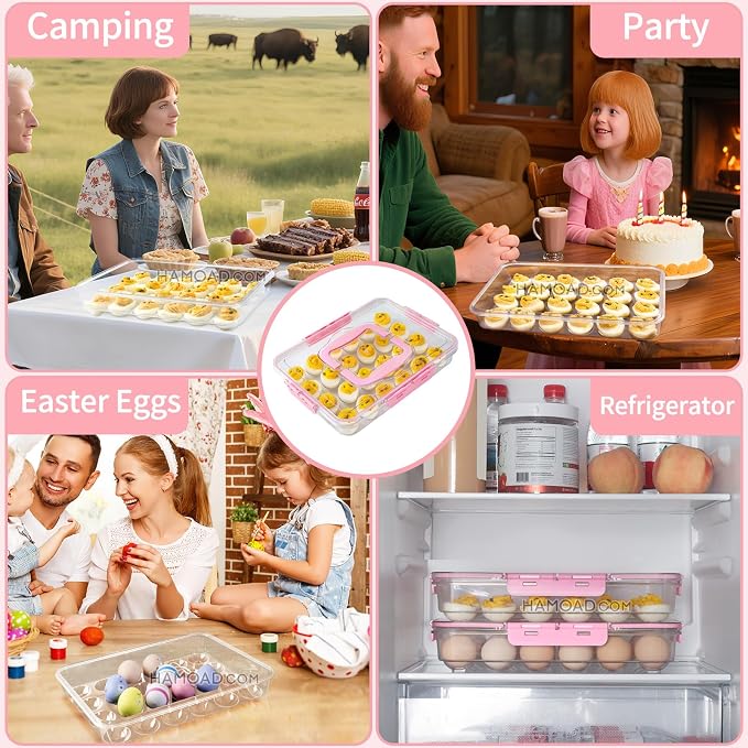 Deviled Egg Containers with Lid and Handle, Durable Clear Plastic Deviled Egg - Image 9