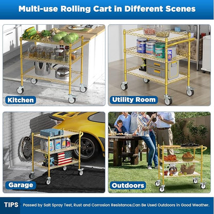 Leteuke 3 Tier Rolling Carts - Image 5
