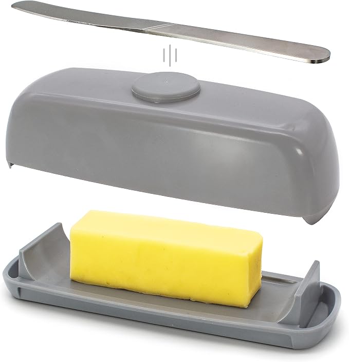 Butter Hub Butter Dish with Lid and Knife, Magnetic Butter Keeper, Easy Scoop by BUTTERHUB