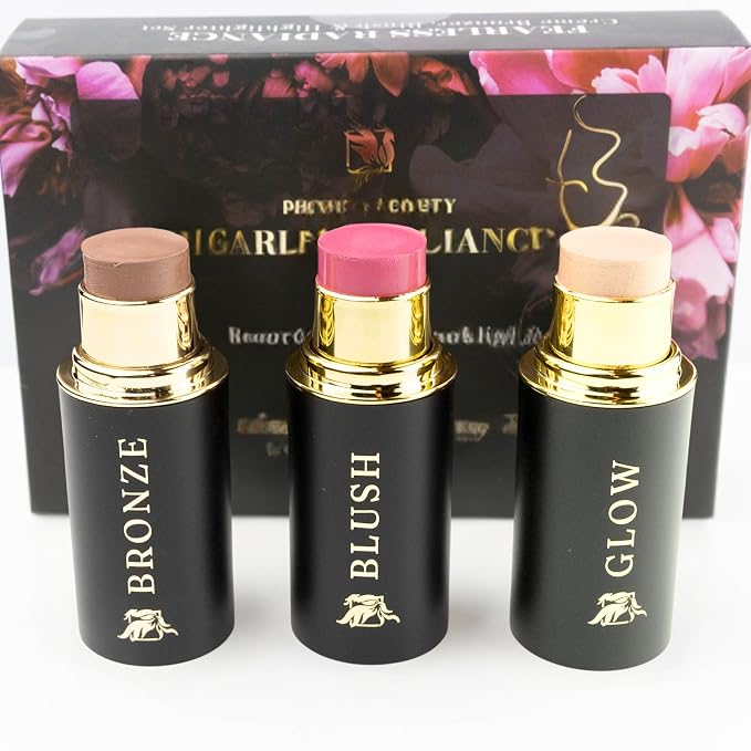Contour Trio with Cream Blush, Bronzer & Highlighter by PhoenixBeauty