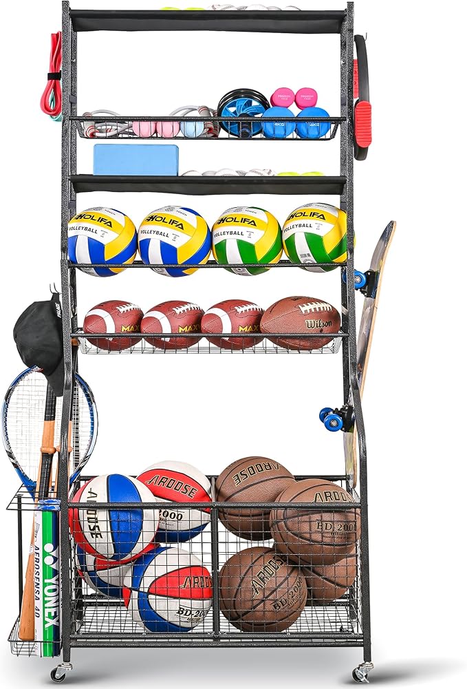 Mythinglogic Sports Equipment Garage Organizer, Garage Ball Storage by Mythinglogic