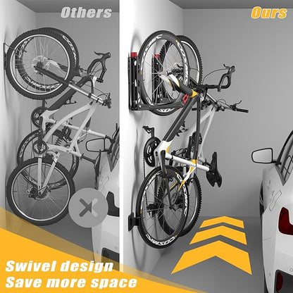 TORACK BIKEPAL No Lifting Swivel Bike Racks, Space Saving Wall Mounted Bike - Image 4