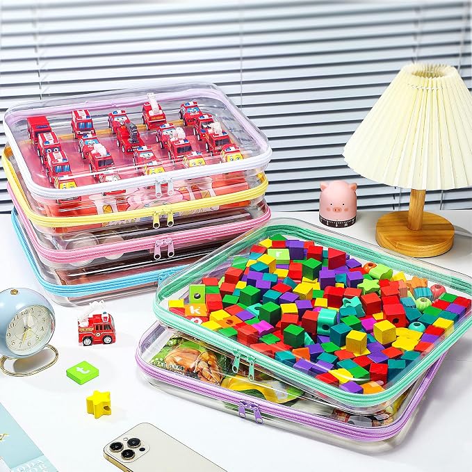 Sanwuta 6 Pcs Clear Hard Zipper Case Pencil Pouches Hard Plastic Zipper Pouches - Image 6