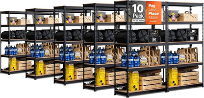 HOMEDANT 5-Tier Laminated Boltless Heavy Duty Metal Shelving Unit Adjustable by TheBestOrganizingSolution