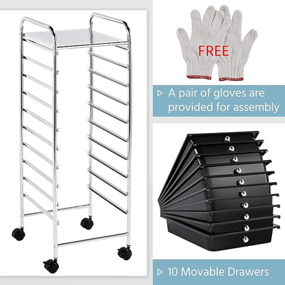 Yaheetech Rolling Cart Organizer Plastic Trolley - Image 3