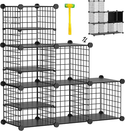 Wire Cube Storage Organizer, 6 Cubes Converted into 7 Cubes, Sturdy Metal Grids by Kiivoena
