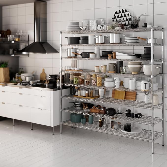 18" Deep x 72" Wide x 74" Height Wire Shelving Kit | 8-Tier | NSF Commercial - Image 2