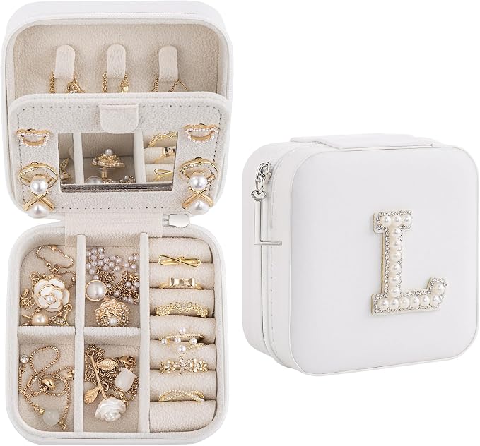 Birthday Gifts For Women, Initial Jewelry Box, Travel Jewelry Case, Gifts for by Unknown