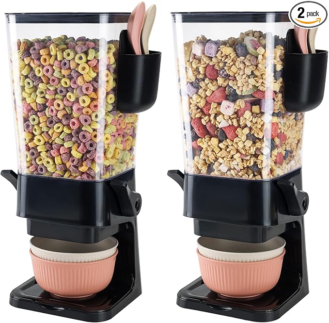 Cereal Dispenser Countertop Black 2 Pack by Osacoe