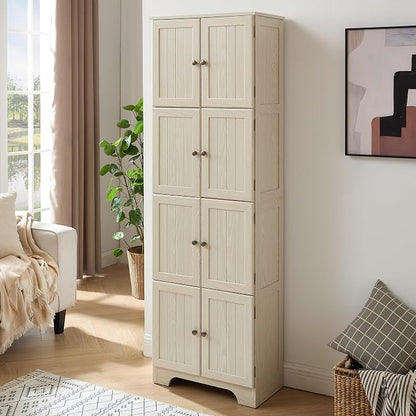 72" H Farmhouse Storage Cabinet, 4 Tier Kitchen Pantry Cabinet - Image 6