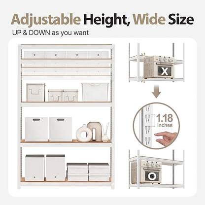 HOMEDANT House Lift-Beam White Boltless Heavy Duty Garage Storage Shelving - Image 8