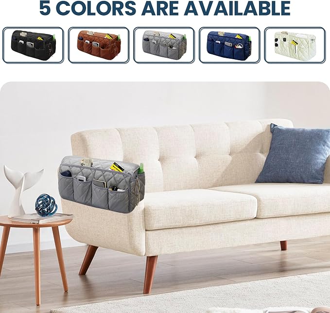 MEHIDFY Armchair Caddy, Waterproof Sofa Armrest Organizer, Non Slip Recliner - Image 7