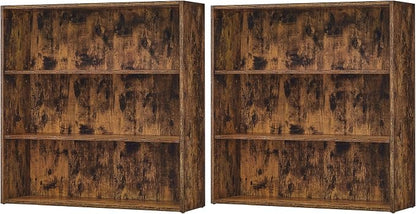 VASAGLE Set of 2 Bookshelves, 31.5 Inches Wide, 3-Tier Open Bookcases by VASAGLEbySONGMICSHOME