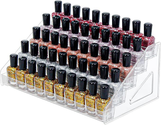 5-Tier Clear Acrylic Nail Polish Storage, Holds 40-80 Bottles, Sunglasses by DTXIAQIAO