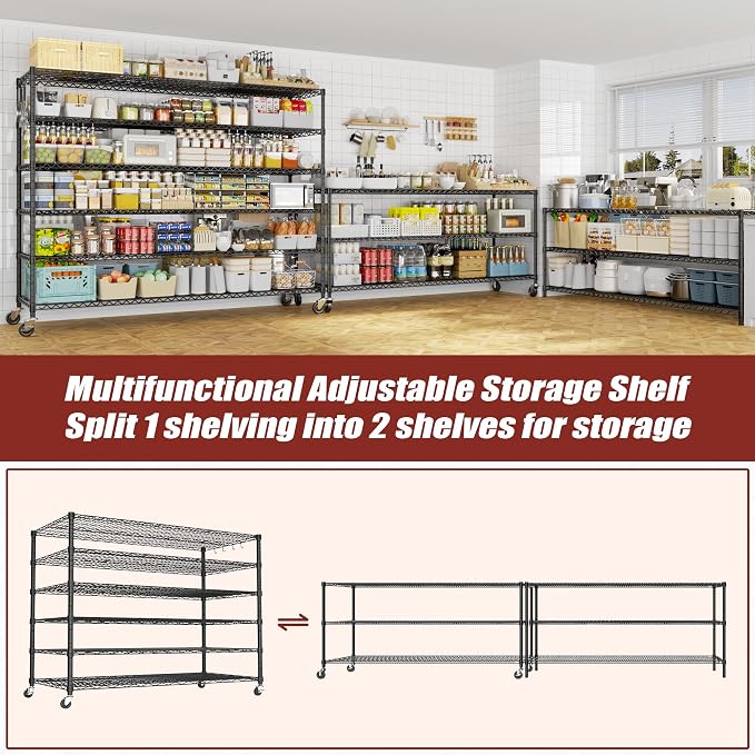 PrimeZone 6 Tier 80.7" H x 55.5" W x 24" D Wire Shelving - Image 6