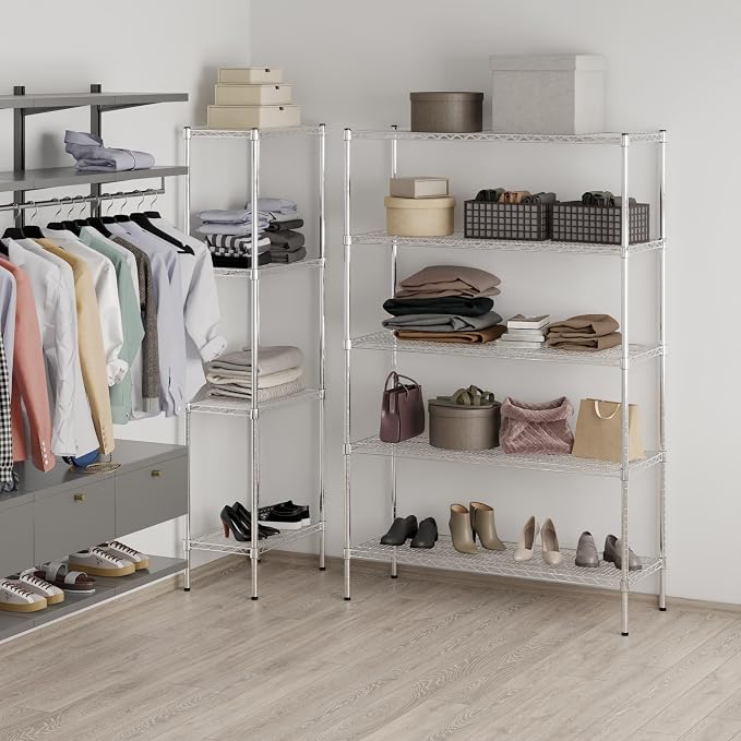 18" Deep x 48" Wide x 74" Height Wire Shelving Kit | 5-Tier | NSF Commercial - Image 7