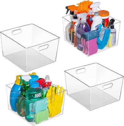 ClearSpace Clear Plastic Storage Bins – XL 4 Pack Perfect by ClearSpace
