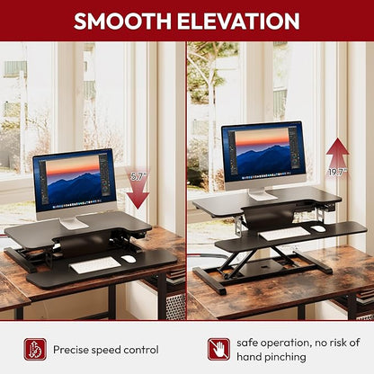 SANODESK 32" Electric Standing Desk Converter, Height Adjustable Riser - Image 4