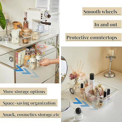 Attelite RollOut Refrigerator Drawer Organizer and Storage Clear Design - Image 6