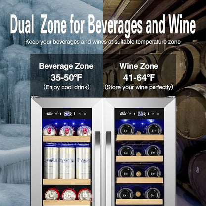 Wine and Beverage Refrigerator Upgraded, 24 Inch Beverage Refrigerator Cooler - Image 2