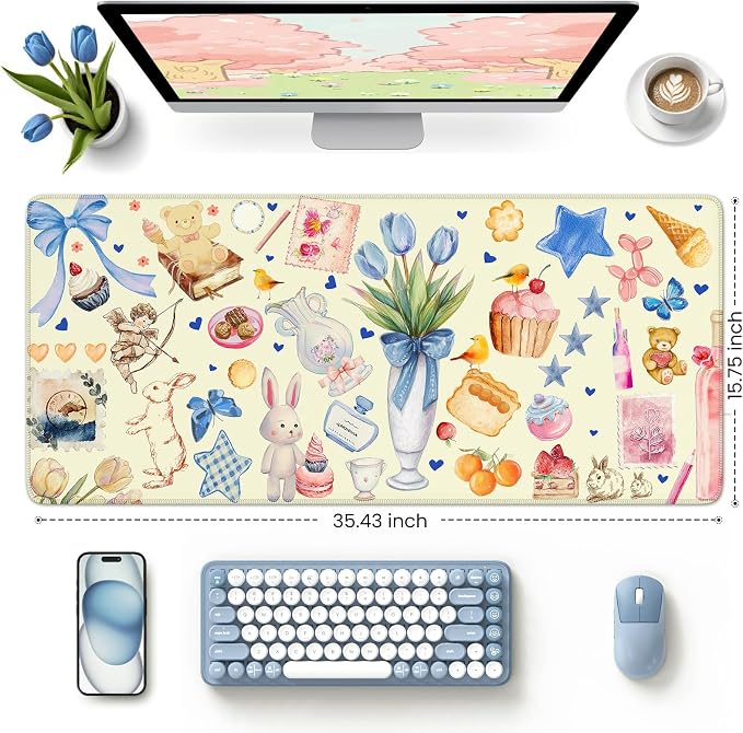 iCasso Desk Cover Mat, Extra Large Mouse Pad, Desk Pad Mat, Office Matt - Image 3