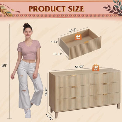 WLIVE Fluted Dresser for Bedroom - Image 3