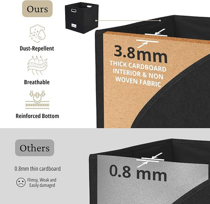DECOMOMO Black Storage Bins, 13 inch Cube Storage Bins - Image 6