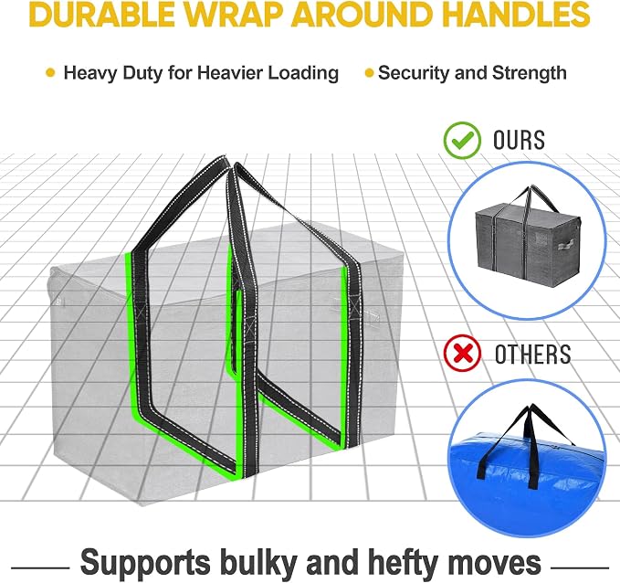 VENO 4 Pack Moving Bags and Large Christmas Storage Bins - Image 5