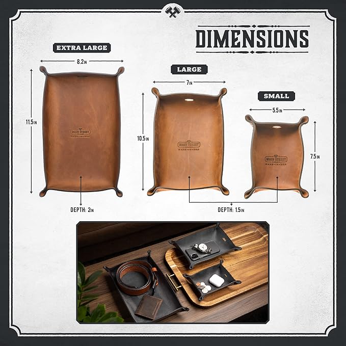 Main Street Forge Leather Valet Tray - Image 3