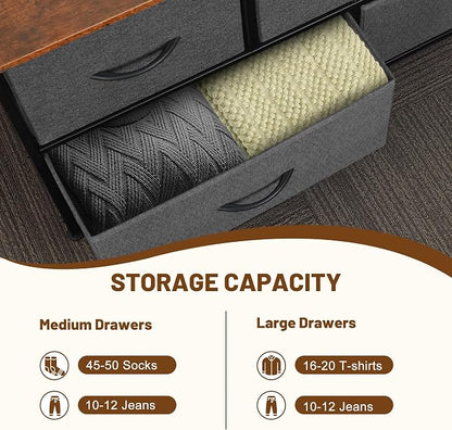 Dresser for Bedroom with 5 Drawers, Chest of Drawers, Storage Drawers Organizer - Image 5
