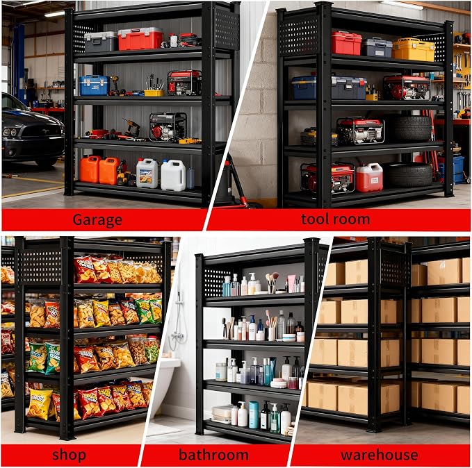 SILVEL 48.2" W Garage Shelving, 5000LBS Heavy Duty Metal Shelving, 2025 Solid - Image 9