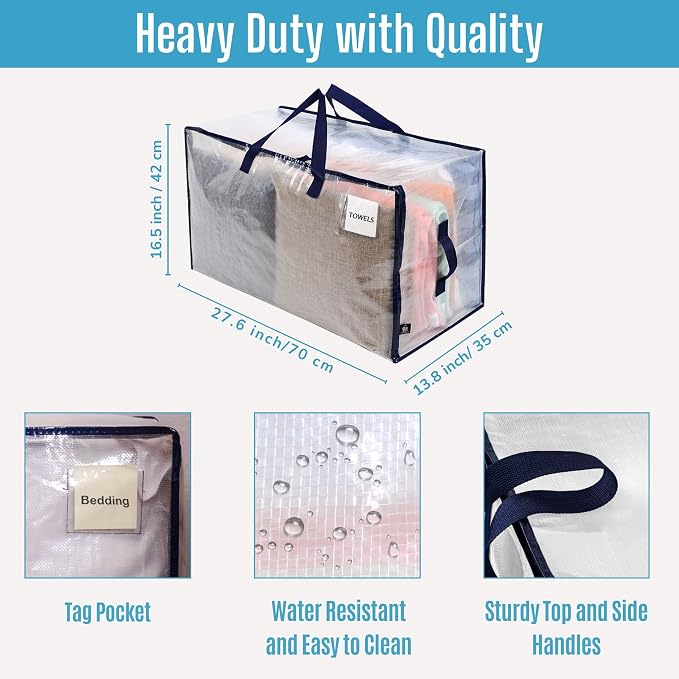 VENO 6 Pack Moving Bags and Large Christmas Decoration Storage Bins - Image 4
