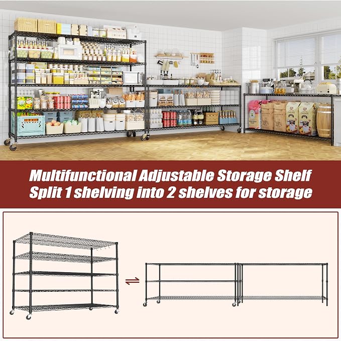 PrimeZone 5 Tier 80.7" Hx55.5 Wx24 D Wire Shelving - Image 4