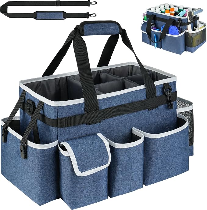 Cleaning Caddy Bag, Large Cleaning Supplies Organizer by ZIOZERTT