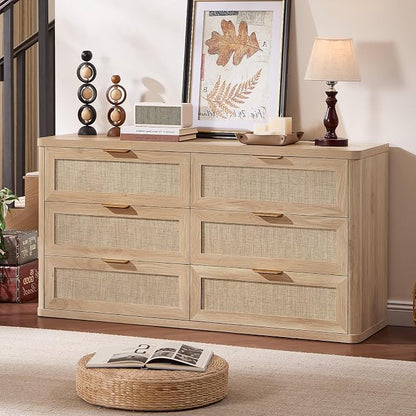 LEYAOYAO Rattan 6 Drawer Dresser - Image 9