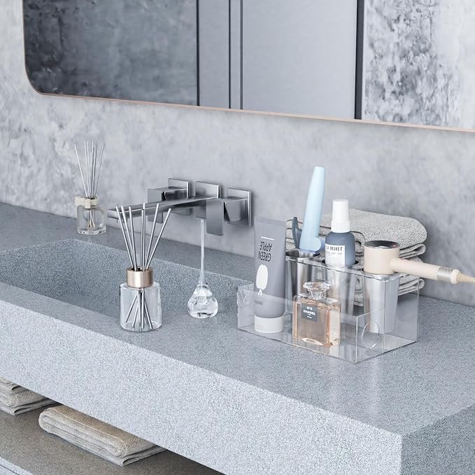 Clear Hair Tool Organizer, Blow Dryer Holder, Acrylic Bathroom Supplies - Image 5