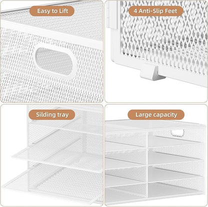 Marbrasse 5 Tier Desktop Literature Organizer, Mesh Paper Organizer Desk - Image 4
