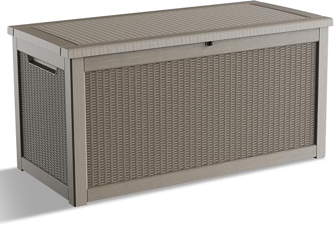 320 Gallon Waterproof Outdoor Storage Box, UV Resistant Resin Deck Box by KFY