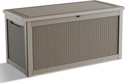 320 Gallon Waterproof Outdoor Storage Box, UV Resistant Resin Deck Box by KFY