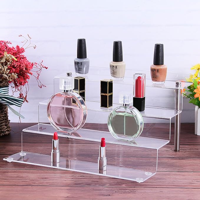 Acrylic Riser Shelf 4 Tier Clear Display Stand - Image 5