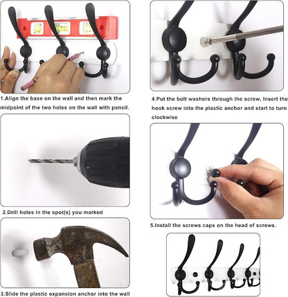 WEBI Coat Rack Wall Mounted, 2 Coat Hooks - Image 8