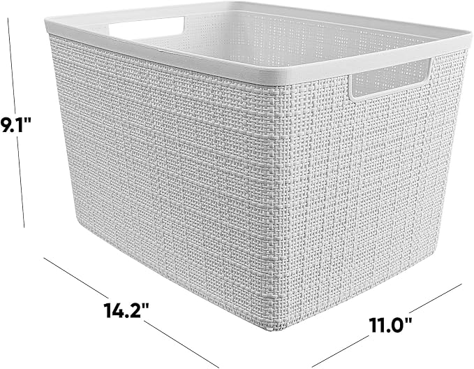 Curver Set of 4 Large 20L Jute Decorative Plastic Organization and Storage - Image 2
