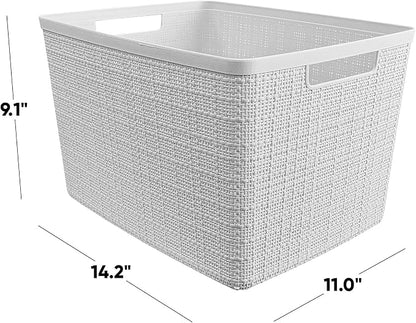 Curver Set of 4 Large 20L Jute Decorative Plastic Organization and Storage - Image 2