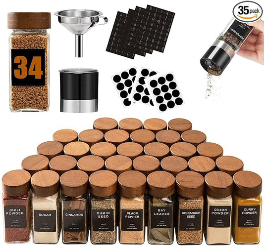 Yangbaga 34Pcs Glass Spice Jars by Hanber