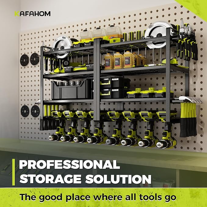 KAFAHOM Power Tool Organizer Wall Mount, 4-Tier Drill Holder - Image 4