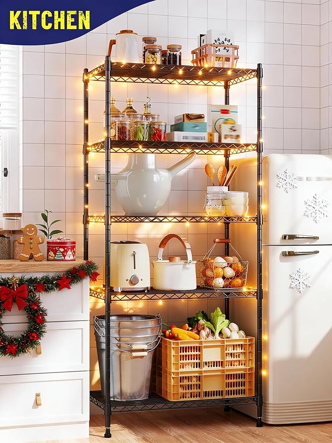 59.4" H x 21.5" W x13.6 D 5-Tier Storage Shelves 1010LBS Wire Shelving - Image 2