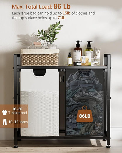 Lulive Double Laundry Hamper, 112L Laundry Sorter - Image 3